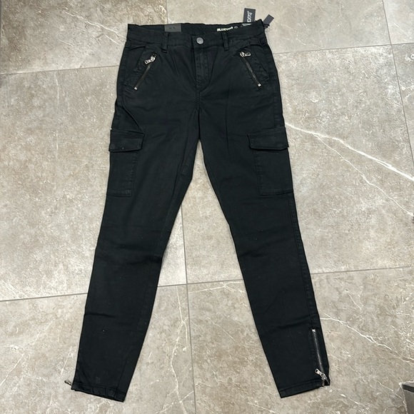 New Blank NYC Skinny Zipper Cargo Pant Black sz 27 - Picture 1 of 8